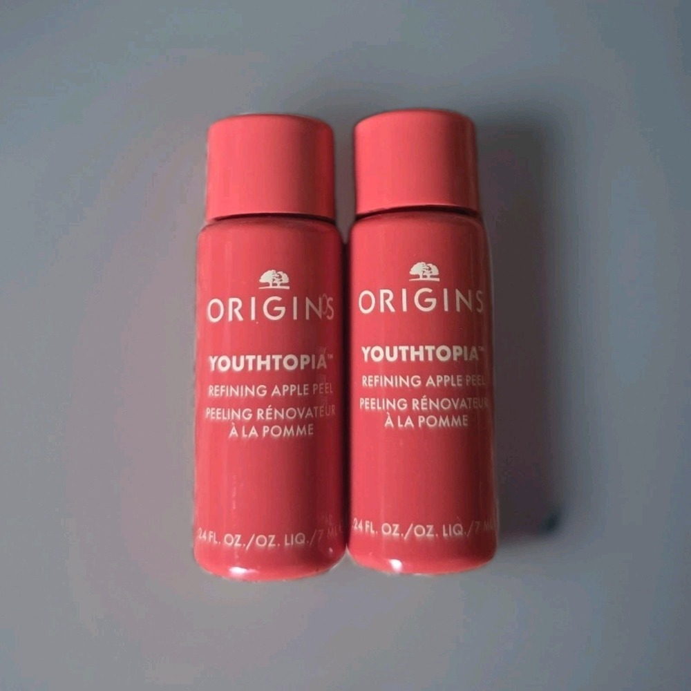 x2 Origins ~ Youthtopia Liquid Exfoliant Refining Apple Peel ~ .24 fl oz Travel
